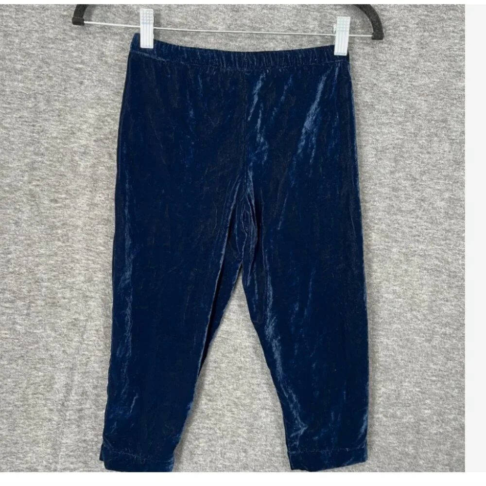 Gymboree Pants Girls XS 4 Navy Crushed‎ Velvet Velour Jogger Winter Glam Nwt